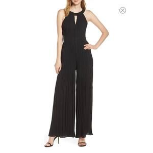 Harlyn Pleated Wide Leg Jumpsuit Black Size S